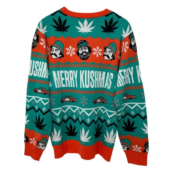NWOT Ugly Christmas Sweater Merry Kushmas Cheech and Chong Men's Large - Picture 2 of 8